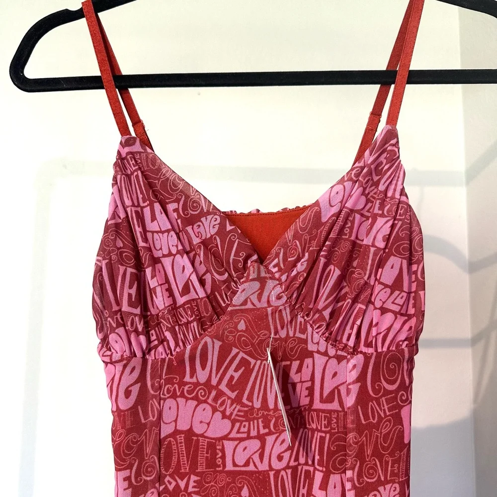 NWT Mesh bodycon love print UO dress size small - Picture 3 of 6